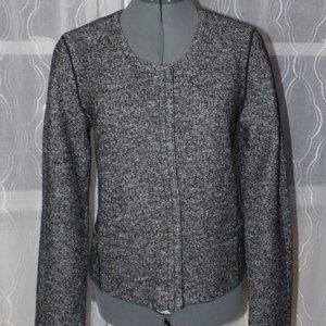 Ann Taylor Loft Black & Gray Woven Jacket Sz 6 NWT $98